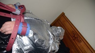 Jun 14 2022 - Rubber Boy gets tied up & breath controlled in silver nylon