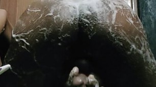 Massive squirt Cum from behind, BBC squirt Cumshot in bathroom