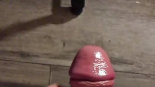 Separated Balls Above Cock, One Ball Squeeze to Ruin Cum