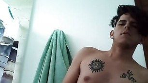 Jacking off in the shower, cum watch me.