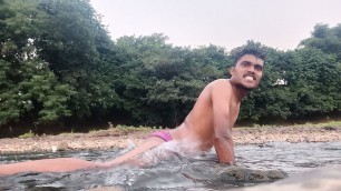 Indian bigcock man jordiweek River advanture Nude bathing and enjoying outdoor