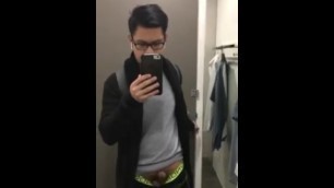 Public Wanking Asian with Glasses