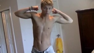 Blond Twink Masturbates for Camera