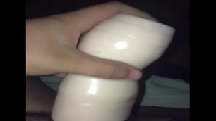 Young Dude uses Stoker with Condom (SLO-MO)