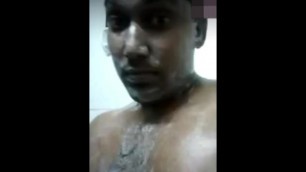 Indian Man Horny when Talking a Shower