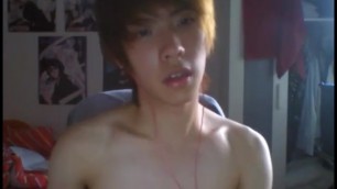 Smooth Cute Asian Twink Cums on Webcam