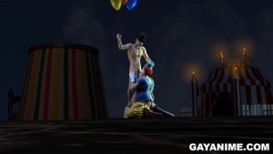 3D Cartoon Clown Sucks Cock and Gets Fucked Hard Anally Outdoors