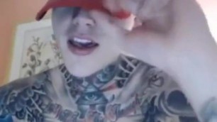 Sexy tattooed boy jerking off