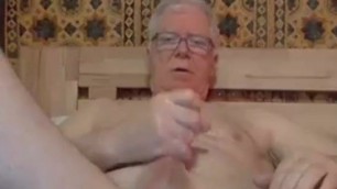 grandpa stroke and play with a dildo