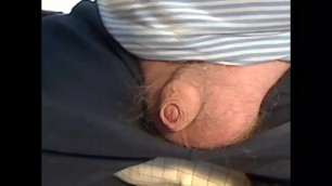 Mature bloke stroking his uncut cock (no cum)