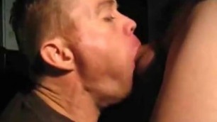 Guy cums right down his friend's throat