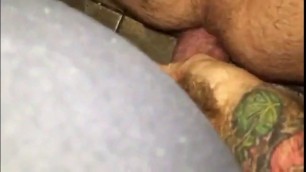 Public Restroom Bb Massive Hairy Dick Fucks Ass Under Stall 10 Inch Cock