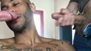 Latinleche - Latino Stud Crams Two Cocks in His Mouthgay