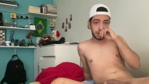 Naughty Latin Twink Jerks Off His Cockgay