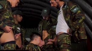 Military Dick - Horny Latino Soldiers Take Turns Breeding and Drilling Careless Cadet Frank Bauergay