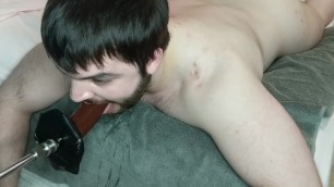 Throat Fucking Myself With Fuck Machine Bbc Dildo Till I Cumgay