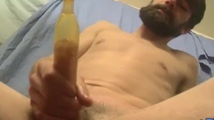 Straight Bearded Cutie Trying Out the Dick Blowing Toygay