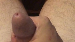 Male slowly wanking cock and appreciating big cock