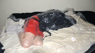 Jun 8 2023 - VacPacked in my leather straitjacket with my leather sheets and quilt